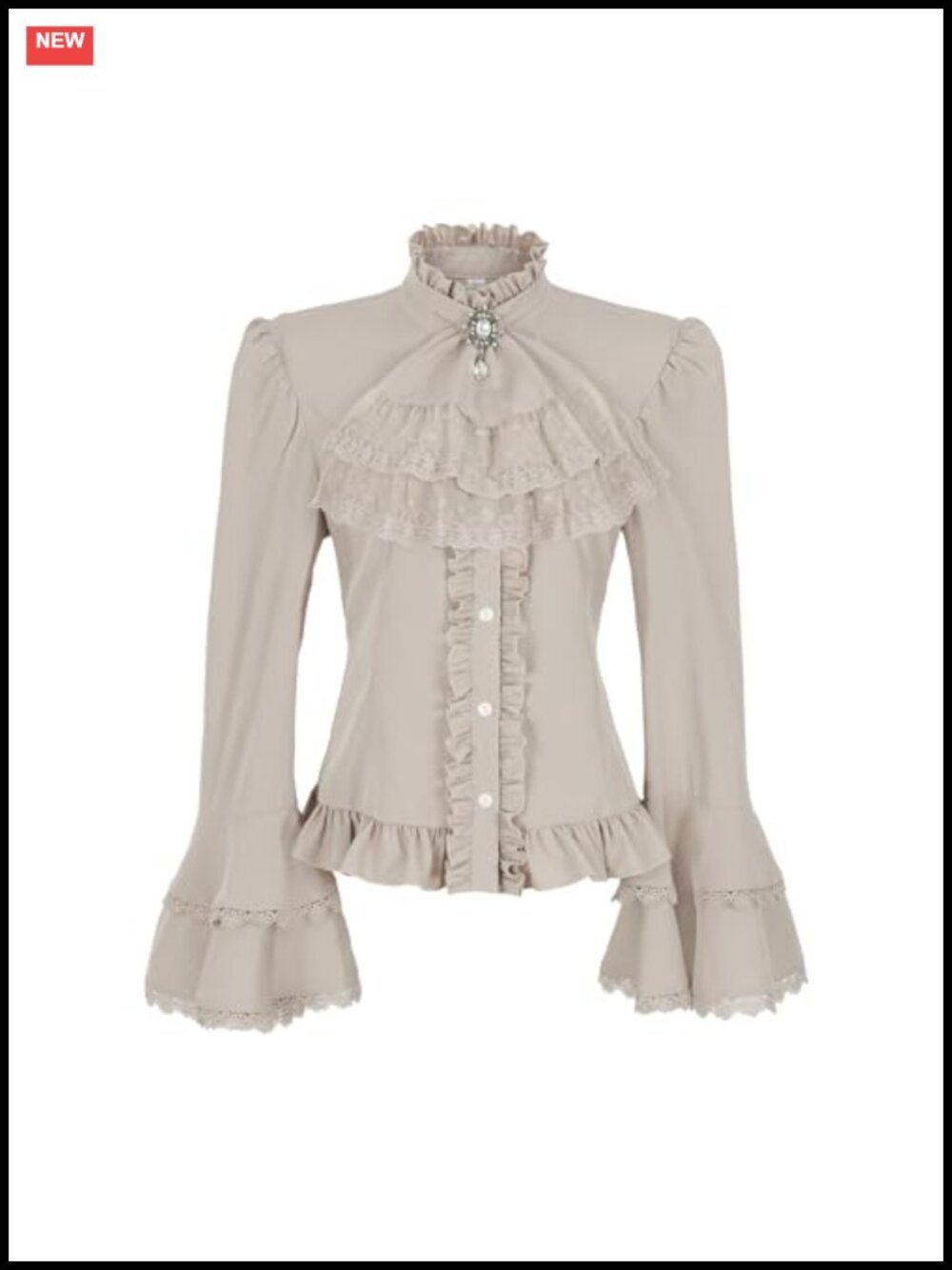 Victorian Blouse Pirate Shirt Lotus Ruffle Tops Polyester